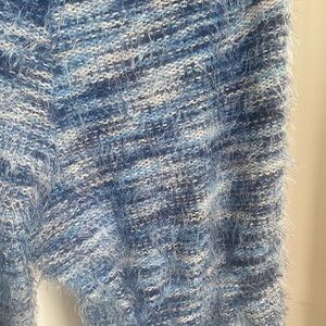 Blue and White Fuzzy Palazzo Pants